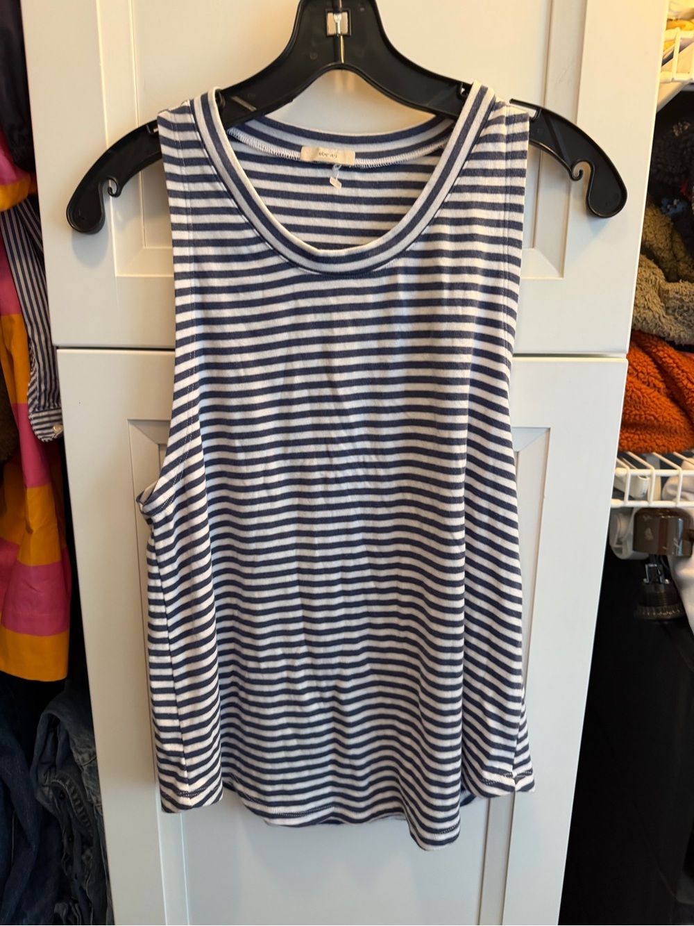 Eberjey blue and white stripe tank size Medium